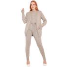 Conjunto Tricot Modal Feminino Calça e Blusa 3 Peças Inverno