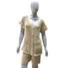 Conjunto Tricot Shorts e Cardigan com Bolso Lançamento Moda Tam M