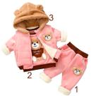 Conjunto Trijunto Infantil Menina Inverno Colete+camis+calça