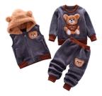 Conjunto Trijunto Infantil Menino Inverno Colete+camis+calça Conjunto Trijunto Infantil Menino Inverno Colete+camis+calça