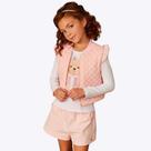 Conjunto Trio Blusa em Cotton com Colete em Matelassê e Shorts em Sarja 71144