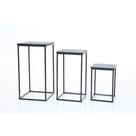 Conjunto Trio Mesas Cubinho Preto Tampo Preto