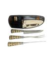 Conjunto Triplo 8” em Aço Inox Cabo Rabo de Tatu Imitação