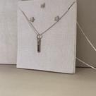 Conjunto tubo colorido prata 925