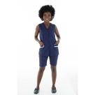 Conjunto Uniforme Algodão Colete E Bermuda Doméstica Faxina Tamanho:EXGCor:Bege