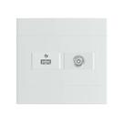 Conjunto Usb+ Antena Tv Branco Brilhante Lunare Up Schneider