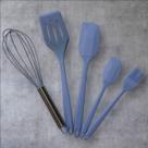 Conjunto Utensílios Confeitaria 05 Pcs Silicone Nylon Inox COR:AZUL