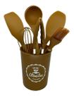 Conjunto Utensílios de Cozinha 7 Peças (Silicone - Madeira)