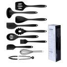 Conjunto Utensílios De Cozinha De Silicone 10 Peças - Preto