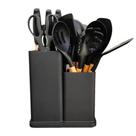 Conjunto Utensílios em Silicone com Tábua Preto 19 pçs