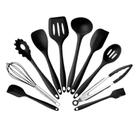 Conjunto Utensílios Jogo Kit Profissional 10 Peças Cozinha Silicone Resistente a Altas Temperaturas Antiriscos BPA Free
