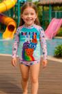 Conjunto UV Infantil Menina Proteção Solar 50+ Bolo Fofo
