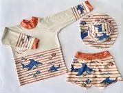 conjunto UV infantil tubarão