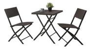 Conjunto Varanda E Jardim Dobravel 3 Pecas Rattan - Bali