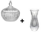 Conjunto Vaso + Bomboniere de Cristal Queen - Wolff