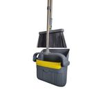 Conjunto Vassoura e Pá Dobrável com Cabo em Aço Inox Resistente Cinza - Flytex