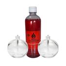 Conjunto Velas Lamparina 100ml Com Fluído Vermelho 500ml