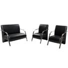 Conjunto Vênus 2 Poltronas de 1 Lugar e 1 de 2 Lugares Braço Alumínio D Salla Tecido Sintético .