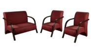 Conjunto Vênus 2 Poltronas de 1 Lugar e 1 de 2 Lugares Braço Madeira DSalla Suede Conjunto Vênus 2 Poltronas de 1 Lugar e 1 de 2 Lugares Braço Madeira DSalla Suede