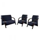 Conjunto Vênus 2 Poltronas de 1 Lugar e 1 de 2 Lugares Braço Madeira DSalla Suede Conjunto Vênus 2 Poltronas de 1 Lugar e 1 de 2 Lugares Braço Madeira DSalla Suede