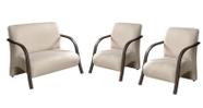 Conjunto Vênus 2 Poltronas de 1 Lugar e 1 de 2 Lugares Braço Madeira DSalla Suede Conjunto Vênus 2 Poltronas de 1 Lugar e 1 de 2 Lugares Braço Madeira DSalla Suede