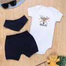 Conjunto Verão Bebê com Bandana Raposinha Branca