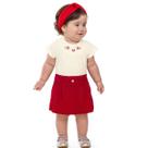 Conjunto verão Infantil Angero em malha Sicilia com bordado tamanho:2COR:UNICA