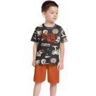Conjunto verão Infantil Kyly em malha algodão estampado tamnaho:PCOR:LARANJA
