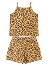 Conjunto Verão Menina Amarelo Cropped Alcinha e Shorts Oncinha