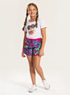 Conjunto Verão Menina Branco Blusa T-shirt e Shorts Boxeador Garota tie-dye Conjunto Verão Menina Branco Blusa T-shirt e Shorts Boxeador Garota tie-dye