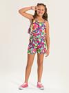 Conjunto Verão Menina Pink Regata com Babado e Shorts Floral