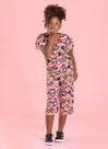 Conjunto Verão Menina Tulipa Blusa E Calça Pantacourt Corações