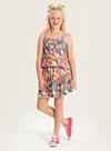 Conjunto Verão Menina Verde Cropped Alcinha e Saia com Babado Jardim dos Dinos