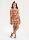 Conjunto Verão Menina Vitamina Cropped Alcinha e Saia com Babado Flores Conjunto Verão Menina Vitamina Cropped Alcinha e Saia com Babado Flores