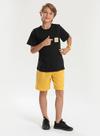 Conjunto Verão Menino Preto Camiseta e Bermuda Com Cadarço Estilo Urbano Conjunto Verão Menino Preto Camiseta e Bermuda Com Cadarço Estilo Urbano