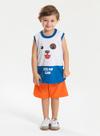 Conjunto Verão Menino Royal Regata com Recorte e Bermuda Cachorrinho