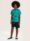 Conjunto Verão Menino Verde Camiseta e Bermuda com Bolso California Skate