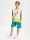 Conjunto Verão Menino Verde Regata com Recorte e Bermuda Cachorrinho