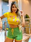 Conjunto Verão Temático Juvenil Adulto Moda Look Urso Pooh