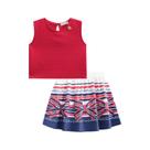 Conjunto Vermelho e Saia com Shorts Embutido