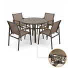 Conjunto Verona Premium Mesa Redonda e 4 Cadeiras Alumínio Fendi Nossa Kasa