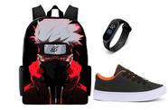 Conjunto Versatil lançamento Juvenil Mochila Escolar Mais Tenis Casual E Relogio Led