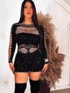 Conjunto Vestido Anitta Com Pedrarias de Brilho