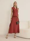Conjunto Via Lessa Ruby Alfaiataria Colete e Saia Vinho