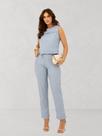 Conjunto Via Lessa Sófia Alfaiataria em Viscose Azul Claro