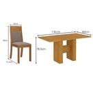 Conjunto Viero Mesa Retangular Dublin 136x80cm Com 6 Cadeiras Roma Estofadas Veludo