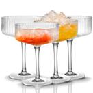 Conjunto Vintage de 4 Taças Coupe Qipecedm com Textura 300ml