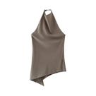 Conjunto Vintage Feminino Sexy - Top Halter Assimétrico e Calça com Cordão