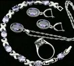 Conjunto Violeta Festa Prata Esterlina 925