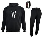 Conjunto Wandinha De Moletom Blusa E Calça Relógio Família Addams